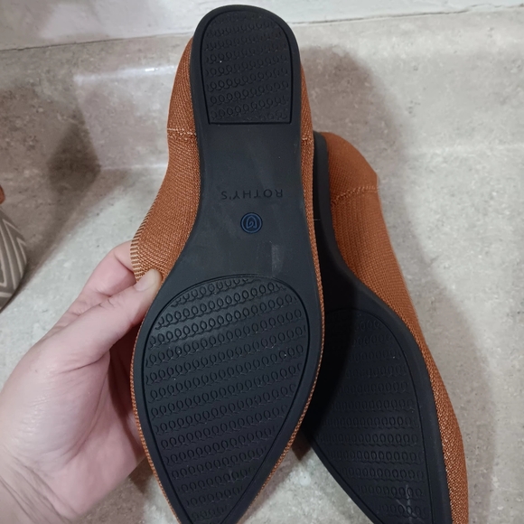 Rothy's Brown Flats with Blue Trim - Picture 8 of 10